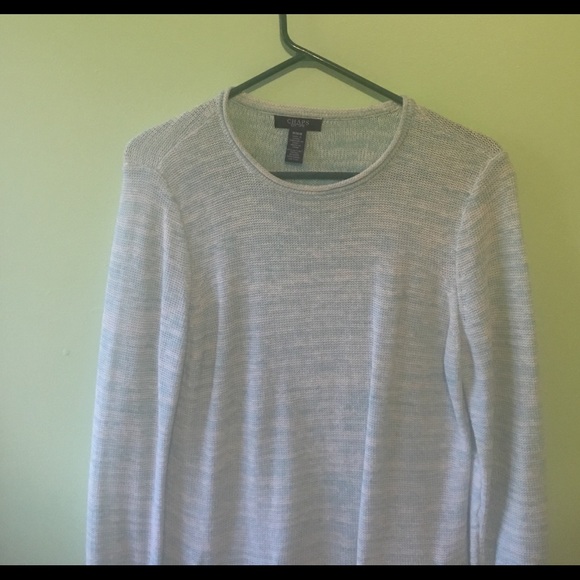 mint and white knit oversized hoodie