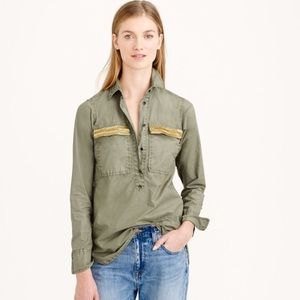 Beaded chevron popover shirt vintage surplus