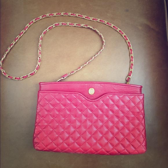 Red quilted Ganson bag