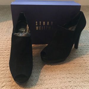 Stuart Weitzman peep toe ankle bootie
