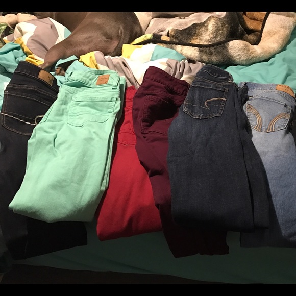 6 pair of skinny jeans
