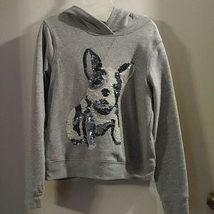Girls sequin pug hoodie.