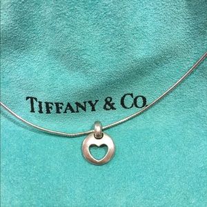 Tiffany & Co heart cutout necklace sterling silver