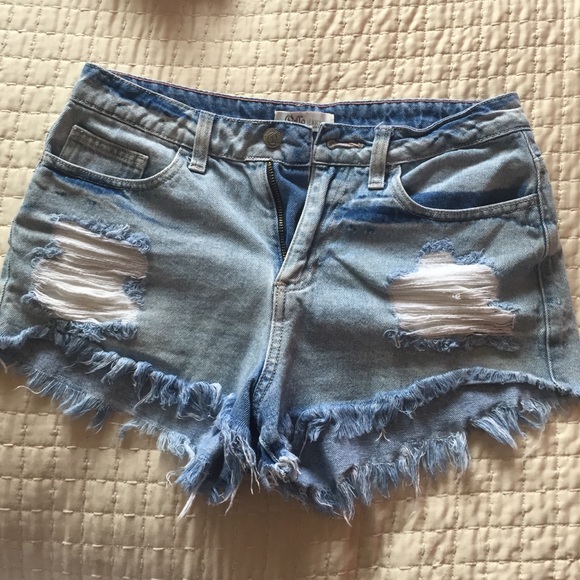High rise cut off jean shorts