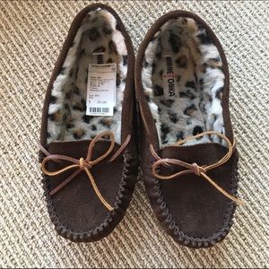 Minnetonka Brown Slippers