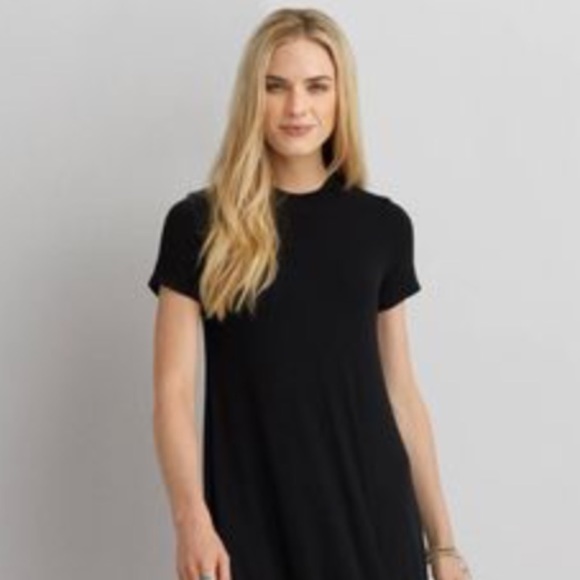 AEO SOFT & SEXY RIBBED DRESS WITH SLEEVES