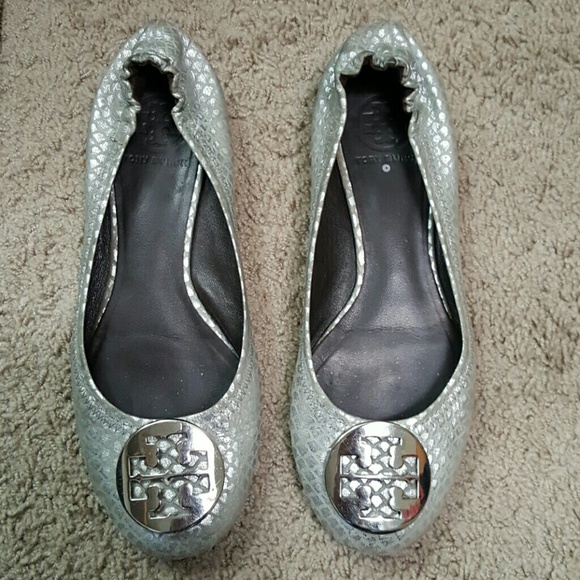 Tory Burch Silver Flats