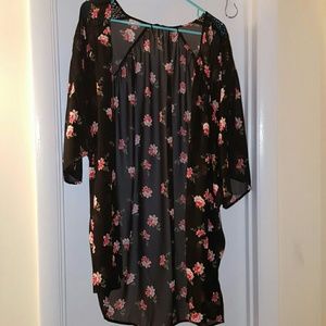 Express- floral print short kimono