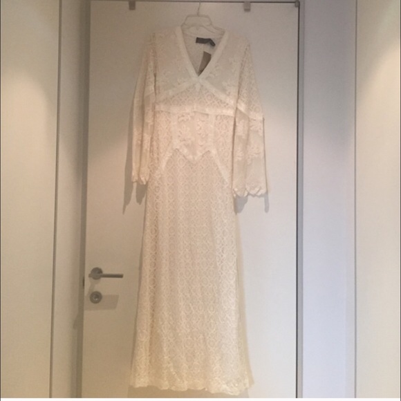 Bohemian lace gown.
