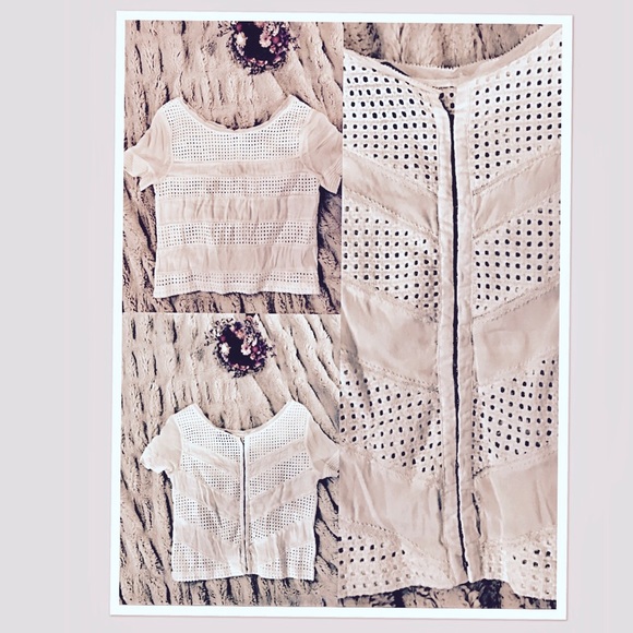 Addison white silk crop top