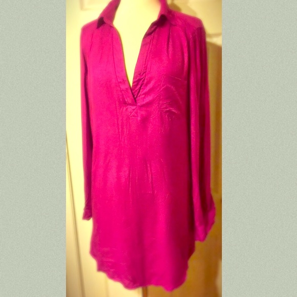 Adorable pink/fuchsia sparkle&fade shirt dress - Picture 1 of 4