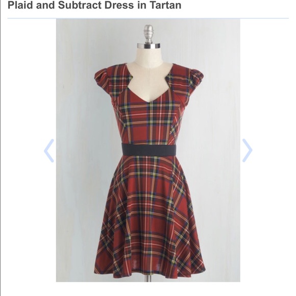 Modcloth Plaid and Subtract Dress in Tartan Plaid