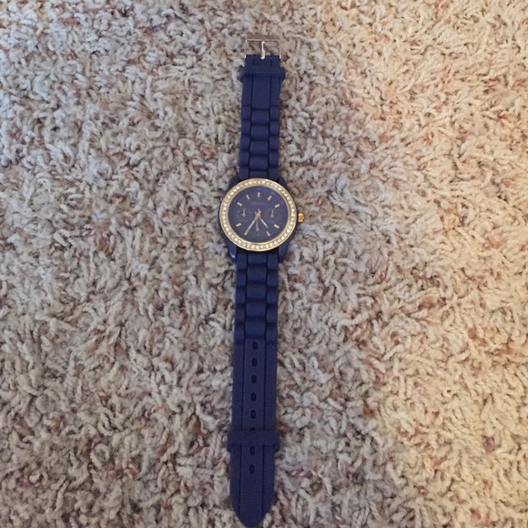 Navy blue Geneva watch