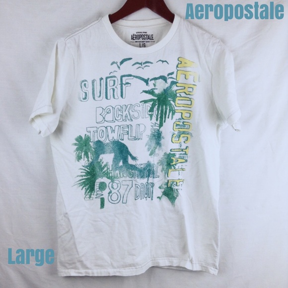 Aeropostale Men's White Surf T-Shirt