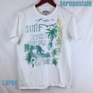 Aeropostale Men's White Surf T-Shirt