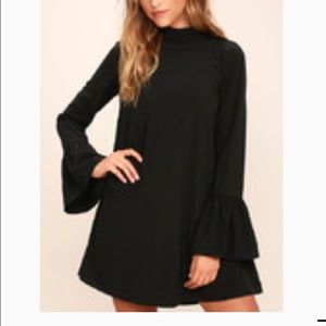 Lulus NWOT Mod Squad Black Shift Dress