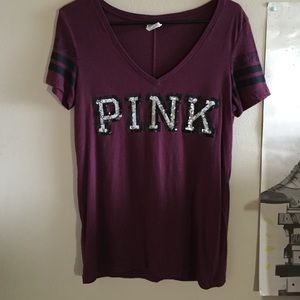 Maroon VS Pink Bling Tee