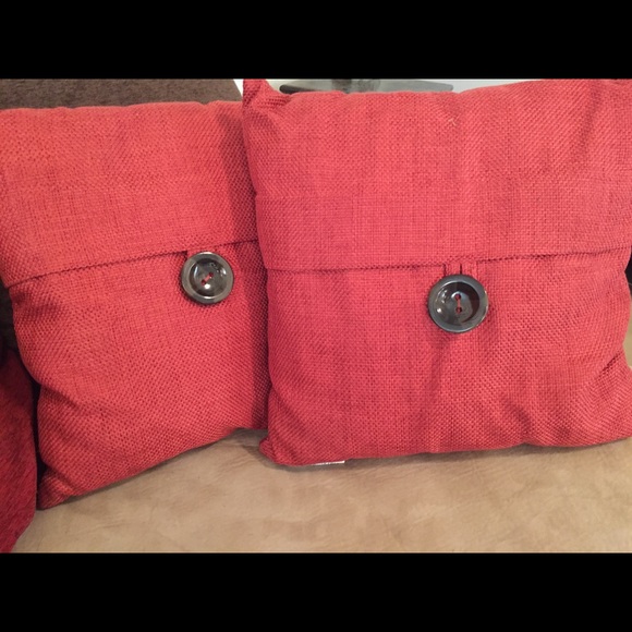 Burgundy red throw pillows