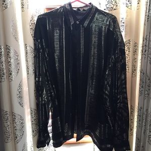 Vintage Versace-style silk button down blouse