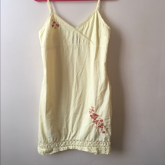 Little Yellow Sun Dress Embroidered 4 Amer Eagle
