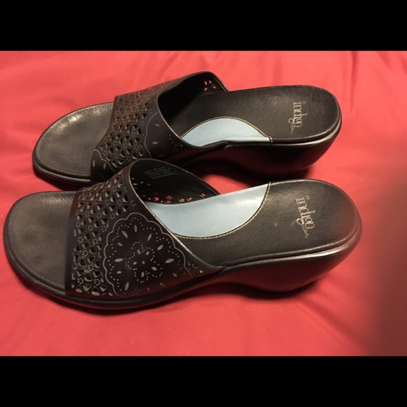 Indigo by Clarks mule sandal with wedge heel