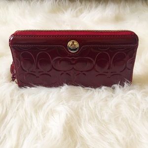 Coach Red Leather Wallet
