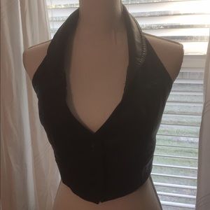 Leather Halter Crop