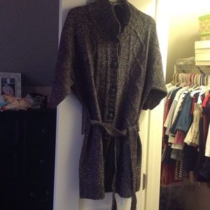 Gray heathered long cardigan