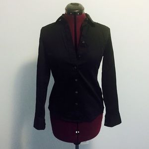 Banana Republic sleek black button down shirt