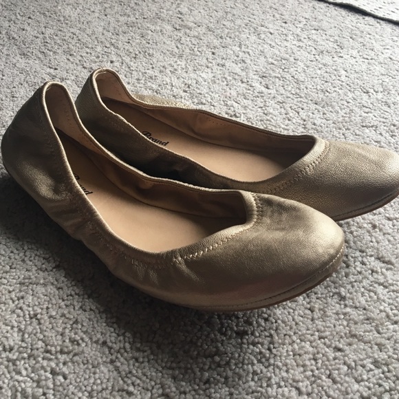 Lucky brand metallic gold ballet flats
