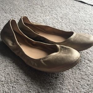 Lucky brand metallic gold ballet flats