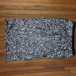Silver sequin midi skirt size s!