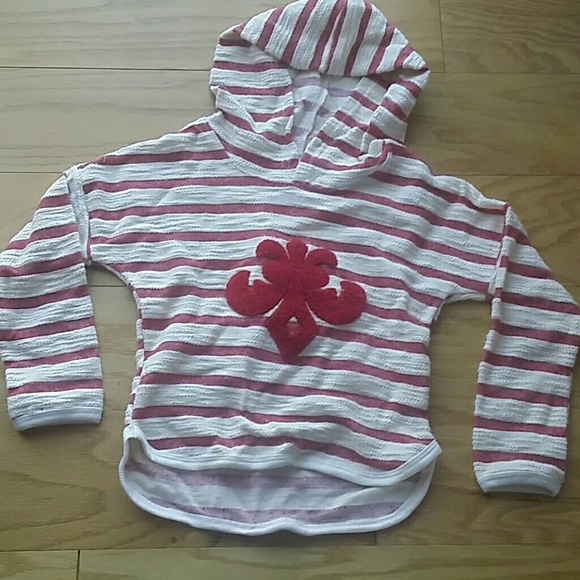 Other - SALE***burgundy and cream stripes hoodie. KIDS  :)
