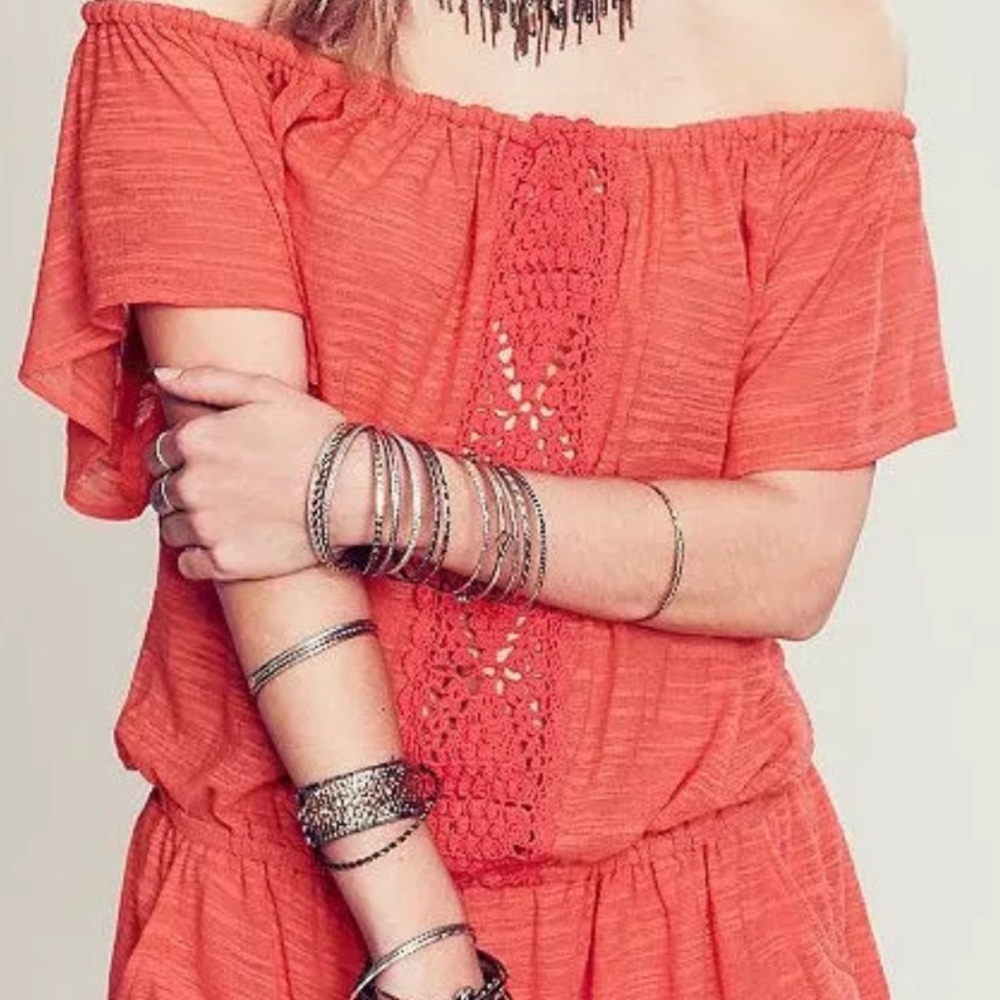 FREE PEOPLE Woven Romper Intricate Draped Jumpsuit - Picture 3 of 6