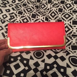 Coral and gold wallet