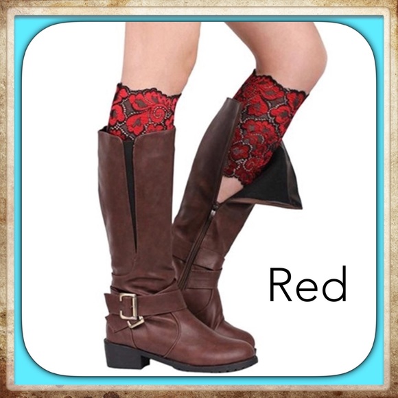 Stretchy Lace Flowers Boot Cuffs Soft Laced Boot - Picture 3 of 4