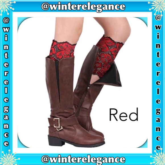 Stretchy Lace Flowers Boot Cuffs Soft Laced Boot - Picture 2 of 4