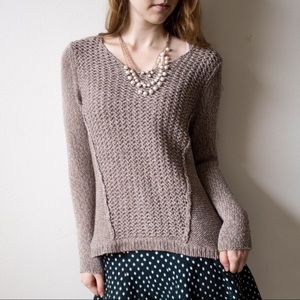 Mocha Chunky Knit Boho Sweater