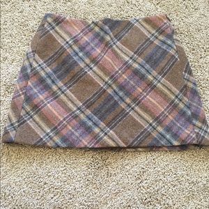 Gap mini skirt in plaid with side zip closure, 0