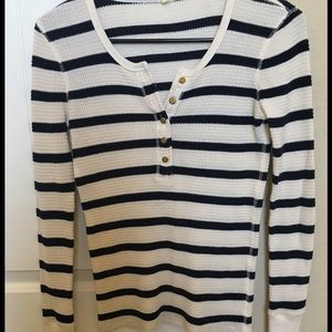 J. crew waffle long-sleeve shirt in Navy/cream, XS