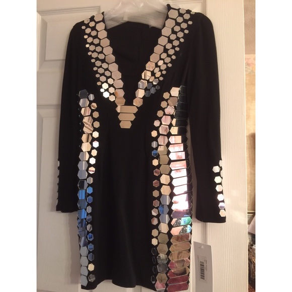 BLACK JOVANI Mirror Dress Size 2 NWT - Picture 4 of 4
