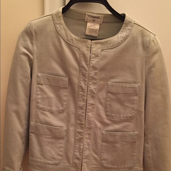 Chanel Light blue denim short jacket