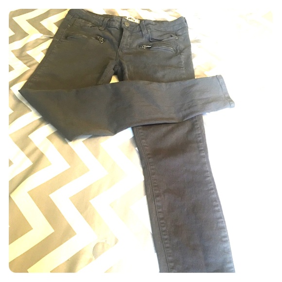 Paige Indio Zip Grey Jeans