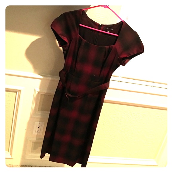 Banana Republic- tailored, black & red dress