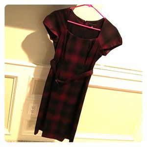 Banana Republic- tailored, black & red dress