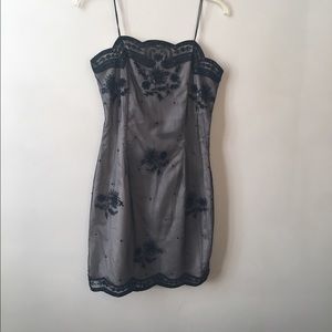 Little Black Cocktail Dress Beaded Embroidered 6
