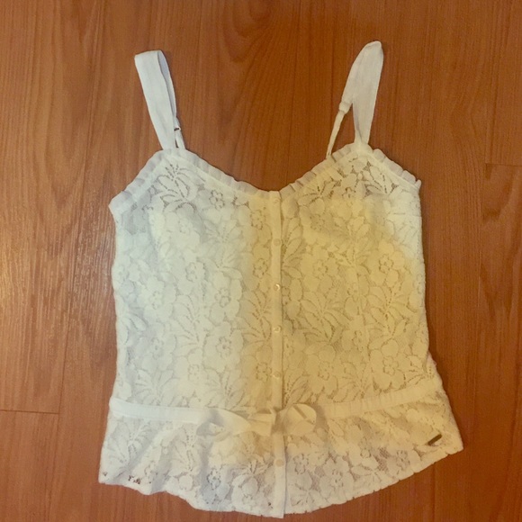 Hollister lace button front tank