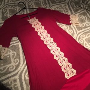 Red lace dress