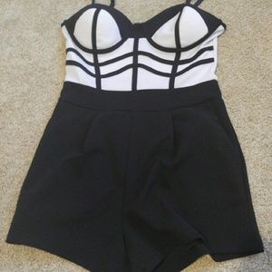 Black and white romper