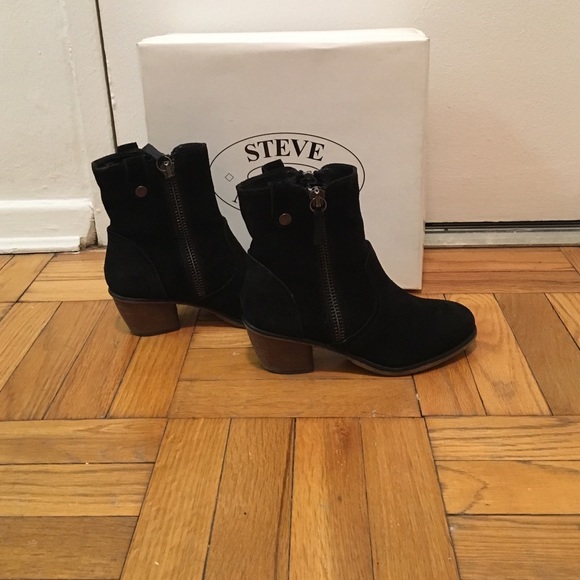 Black suede booties